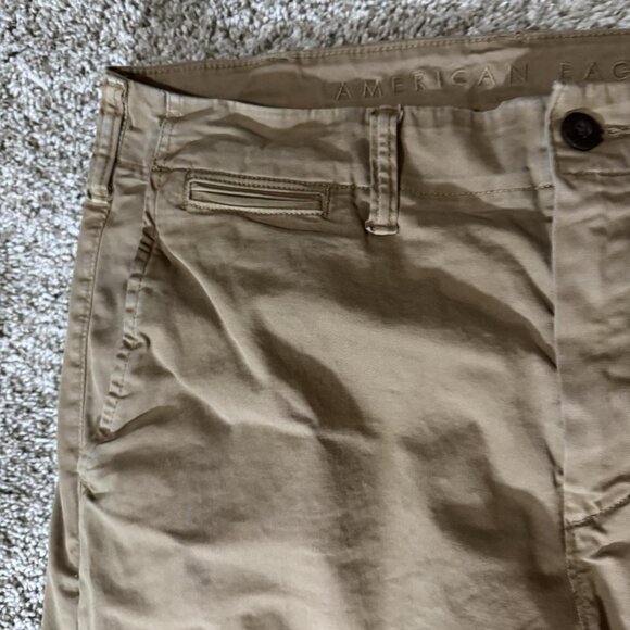 American Eagle Pants Mens 31x32 Brown Flex Chino Khaki Casual Straight - Picture 4 of 13